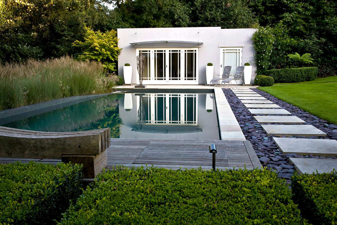 Kingston Hill Garden and Swimming Pool by Anthony Paul Landscape design